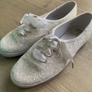 Keds Kate Spade White Glitter | Size 7